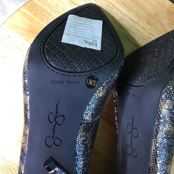 Jessica Simpson animal print sparkling heels - Picture 2 of 6